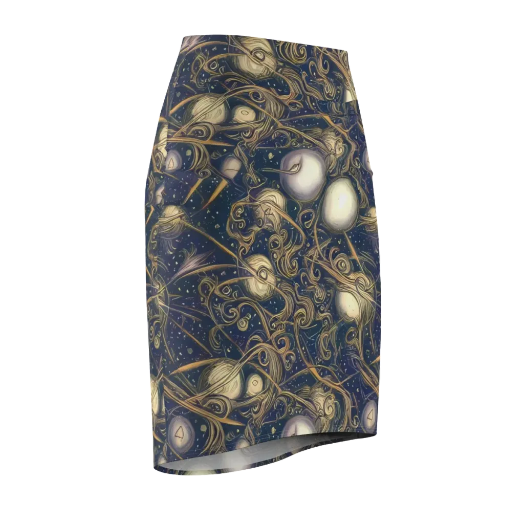 Orbital Baroque on Pencil Skirt — Front Side