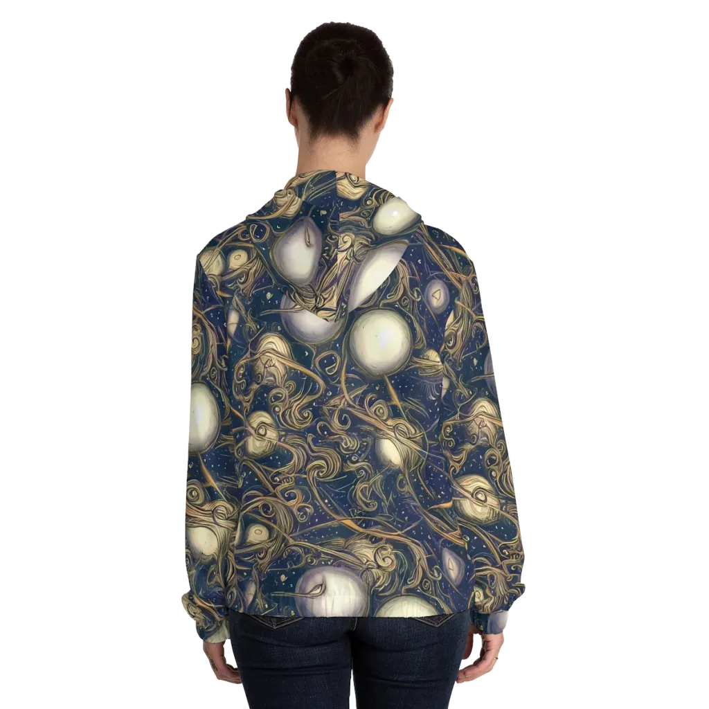 Orbital Baroque on Women's Full-Zip Hoodie — Back On Person