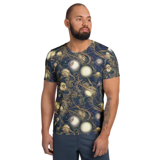 Orbital Baroque on a Men's Athletic T-Shirt