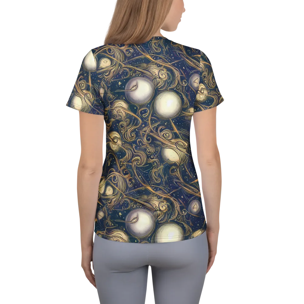 Orbital Baroque on Women's Athletic T-Shirt — Back