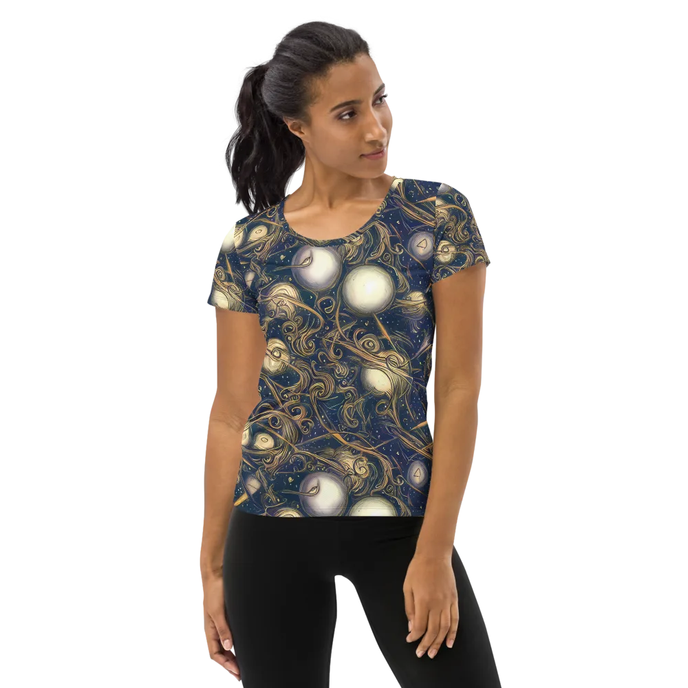 Orbital Baroque on Women's Athletic T-Shirt — Front
