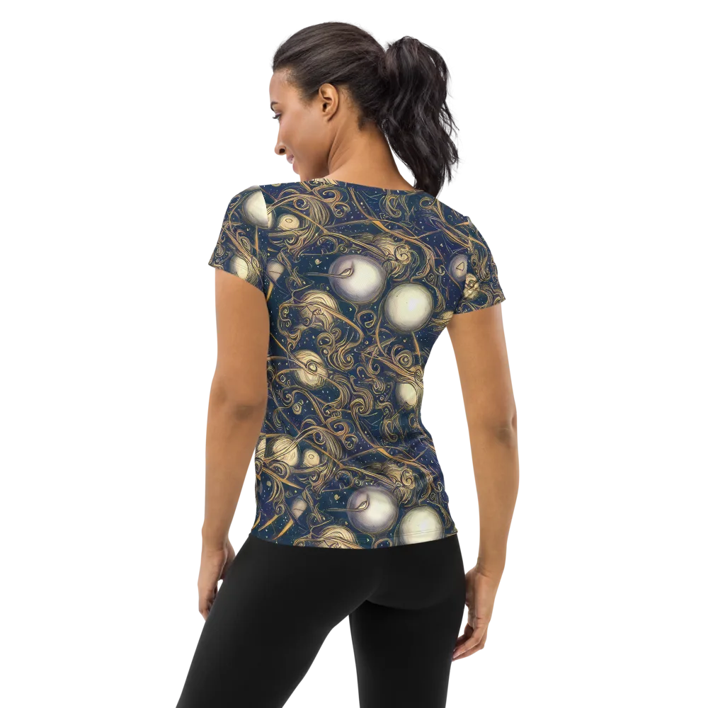 Orbital Baroque on Women's Athletic T-Shirt — Back