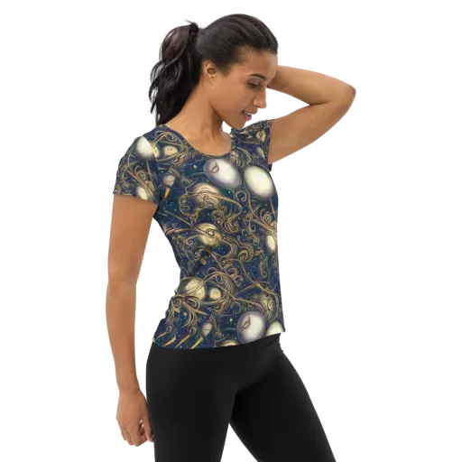 Orbital Baroque on a Women's Athletic T-Shirt