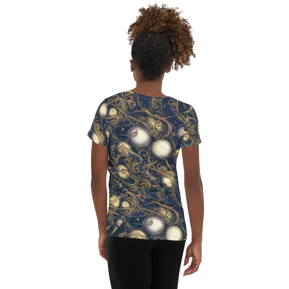 Orbital Baroque on Women's Athletic T-Shirt — Back