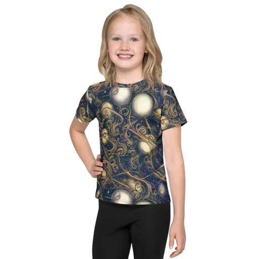 Orbital Baroque on a Kids Crew Neck T-Shirt