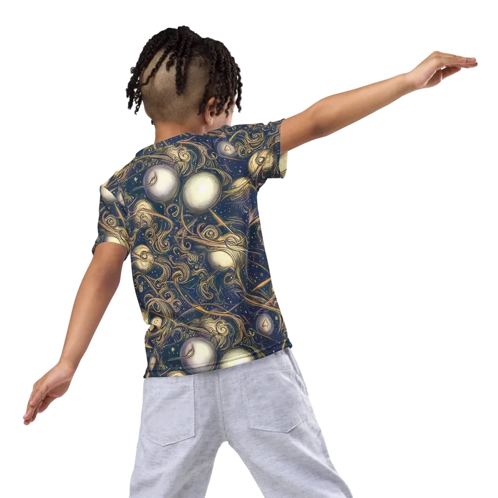 Orbital Baroque on Kids Crew Neck T-Shirt — Back