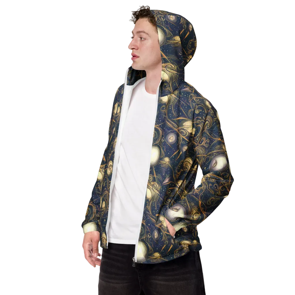 Orbital Baroque on Men's Windbreaker — Left Front