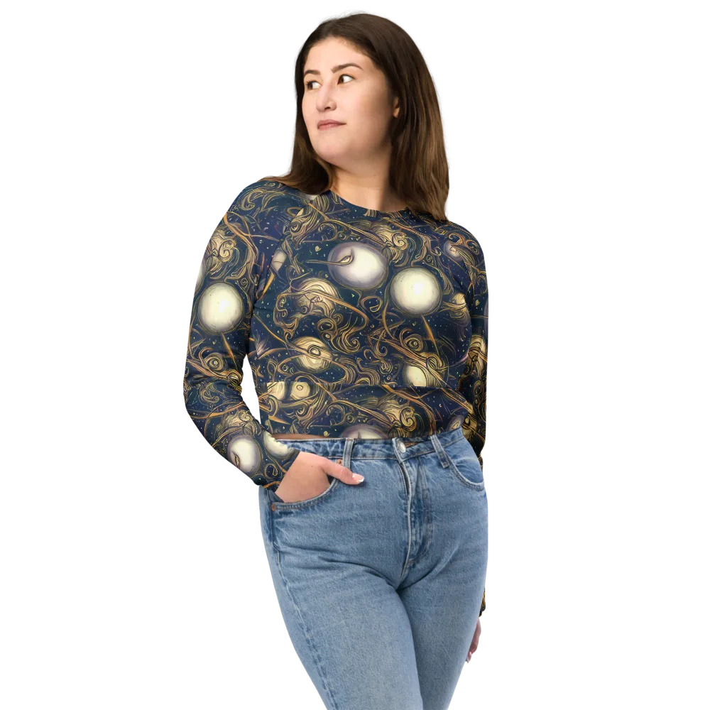Orbital Baroque on Long Sleeve Crop Top — Front