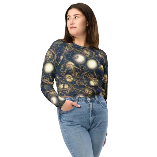 Orbital Baroque on a Long Sleeve Crop Top
