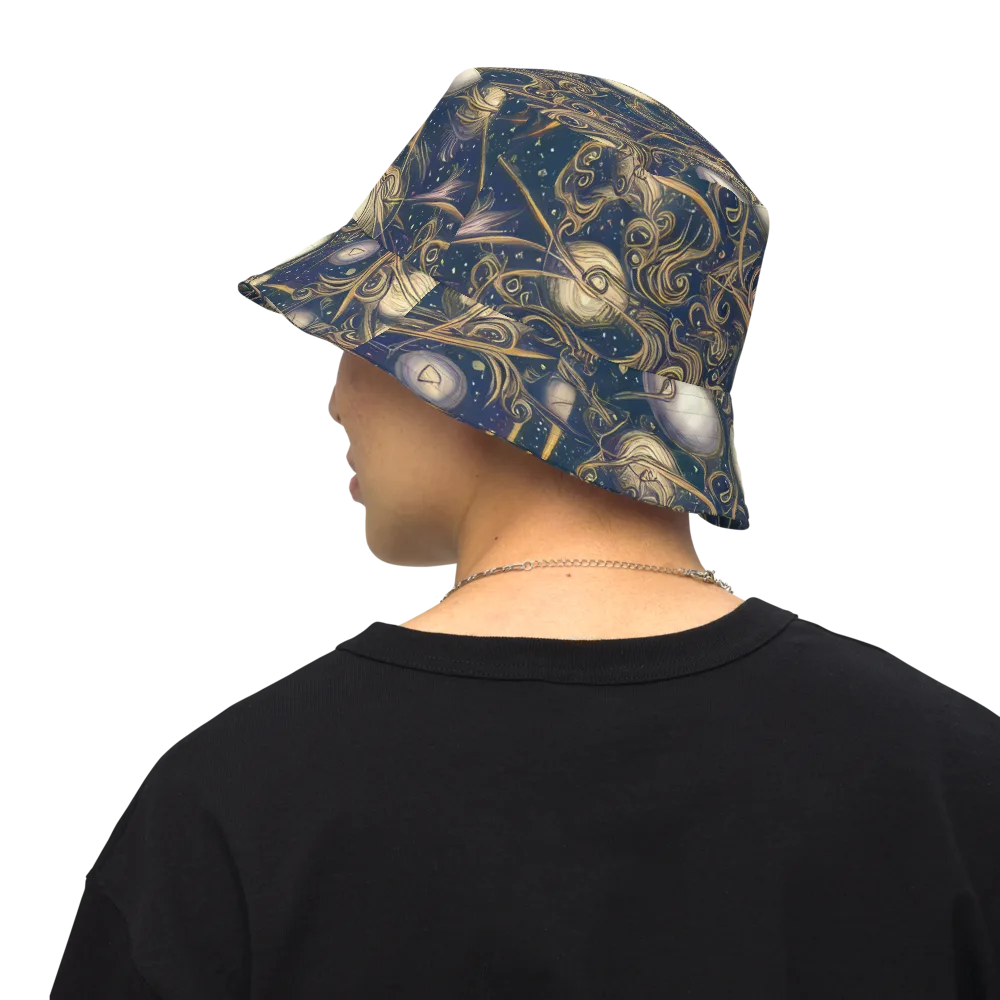 Orbital Baroque on Reversible Bucket Hat — Back Inside