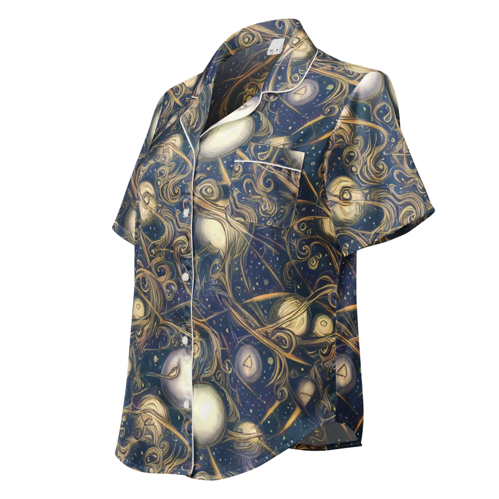 Orbital Baroque on Women's Short Sleeve Pajama Top — Left Front