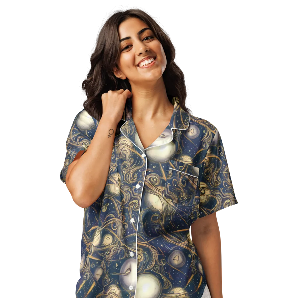 Orbital Baroque on Women's Short Sleeve Pajama Top — Front