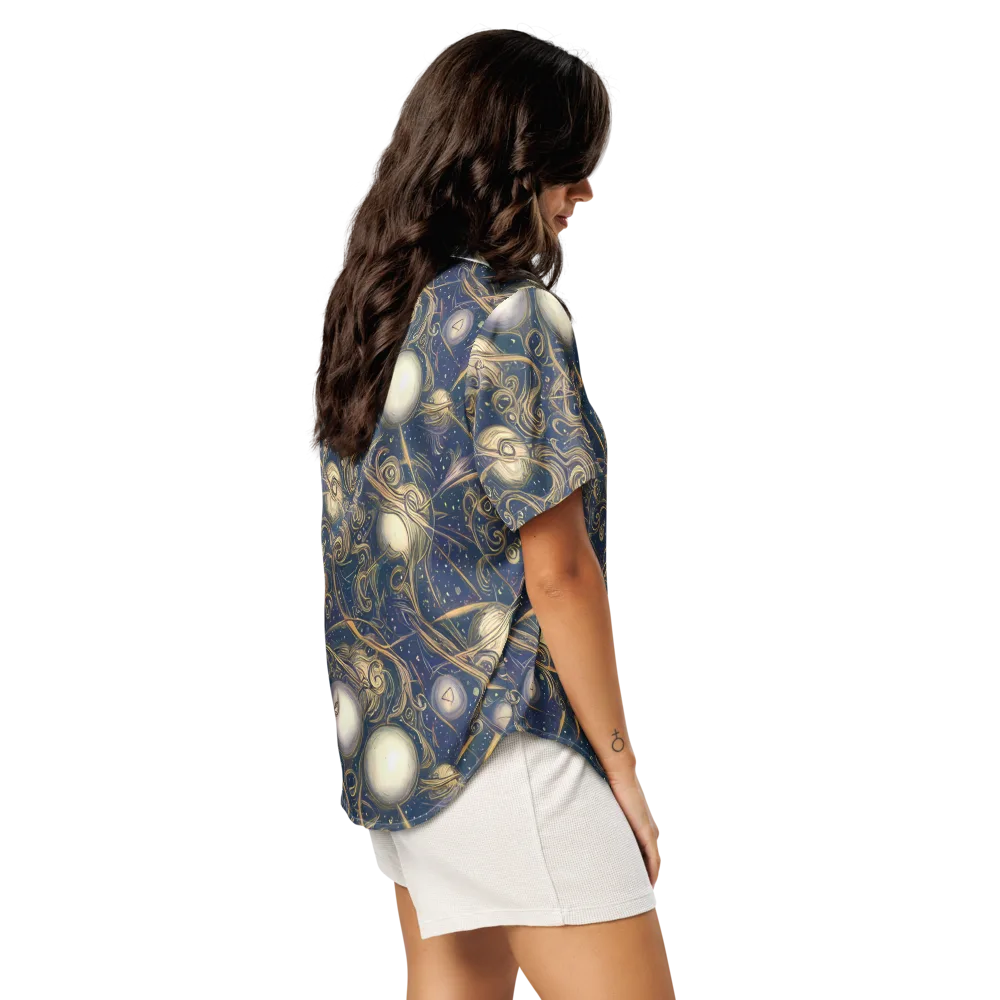 Orbital Baroque on Women's Short Sleeve Pajama Top — Right Back