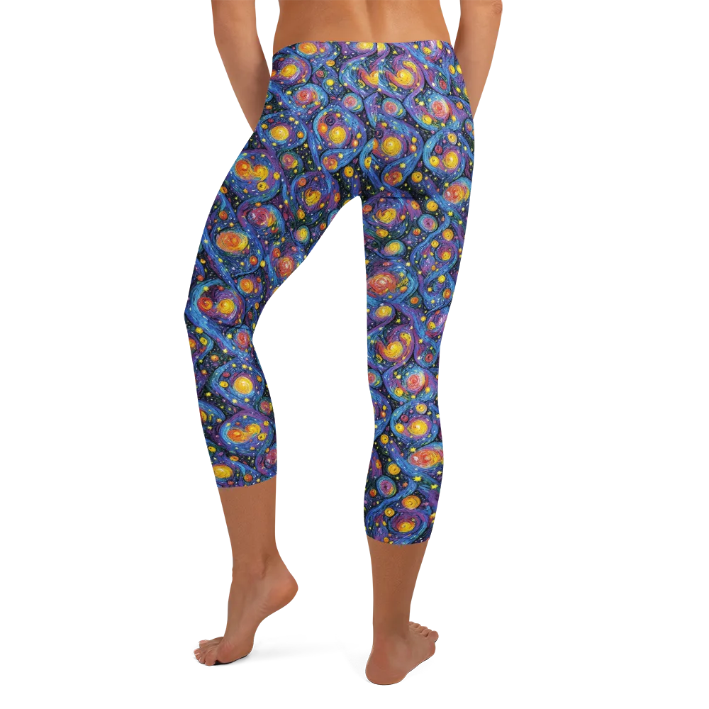 Galactic Reverie on Capri Leggings — Back