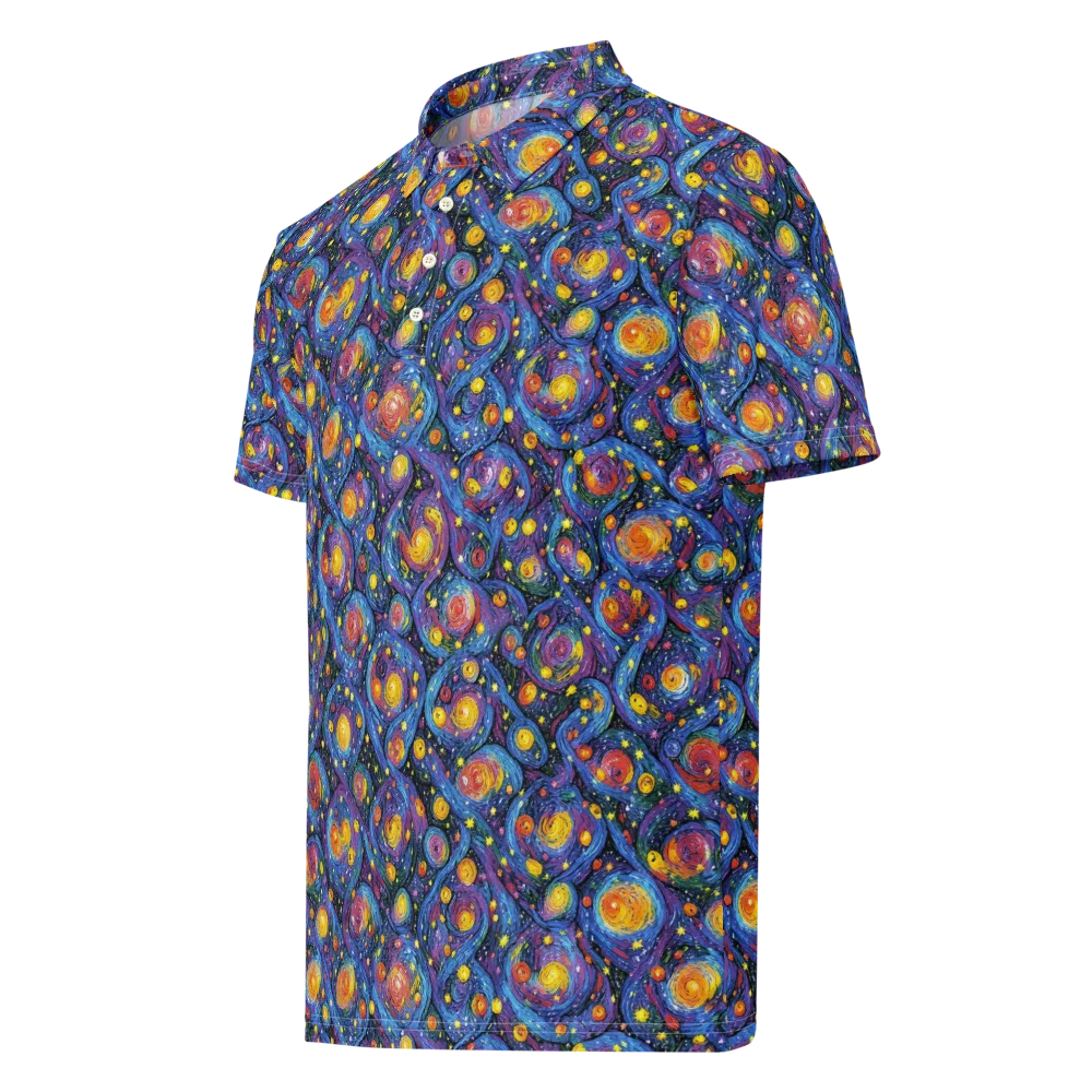 Galactic Reverie on Men's Slim Fit Polo Shirt — Left Front