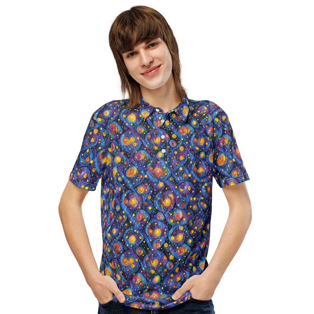 Galactic Reverie on Men's Slim Fit Polo Shirt — Front