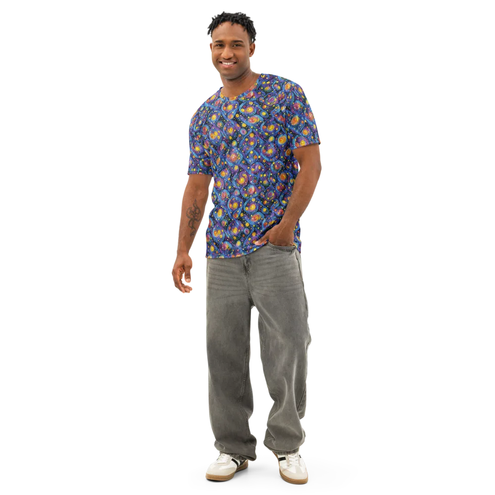 Galactic Reverie on Men's Cotton Crew Neck T-Shirt — Front