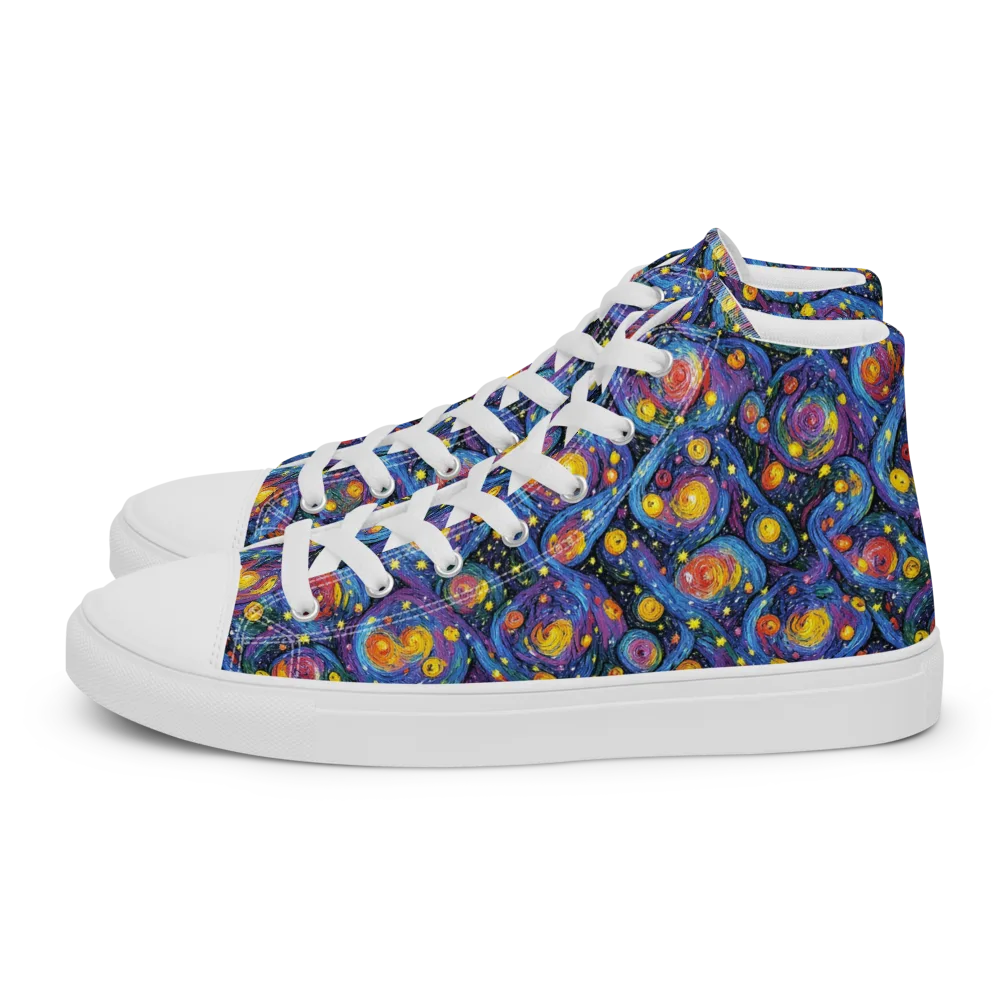 Galactic Reverie on Women's High Top Canvas Shoes — Left