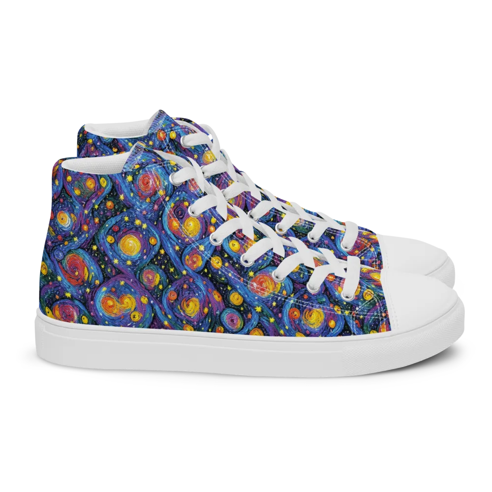 Galactic Reverie on Women's High Top Canvas Shoes — Right