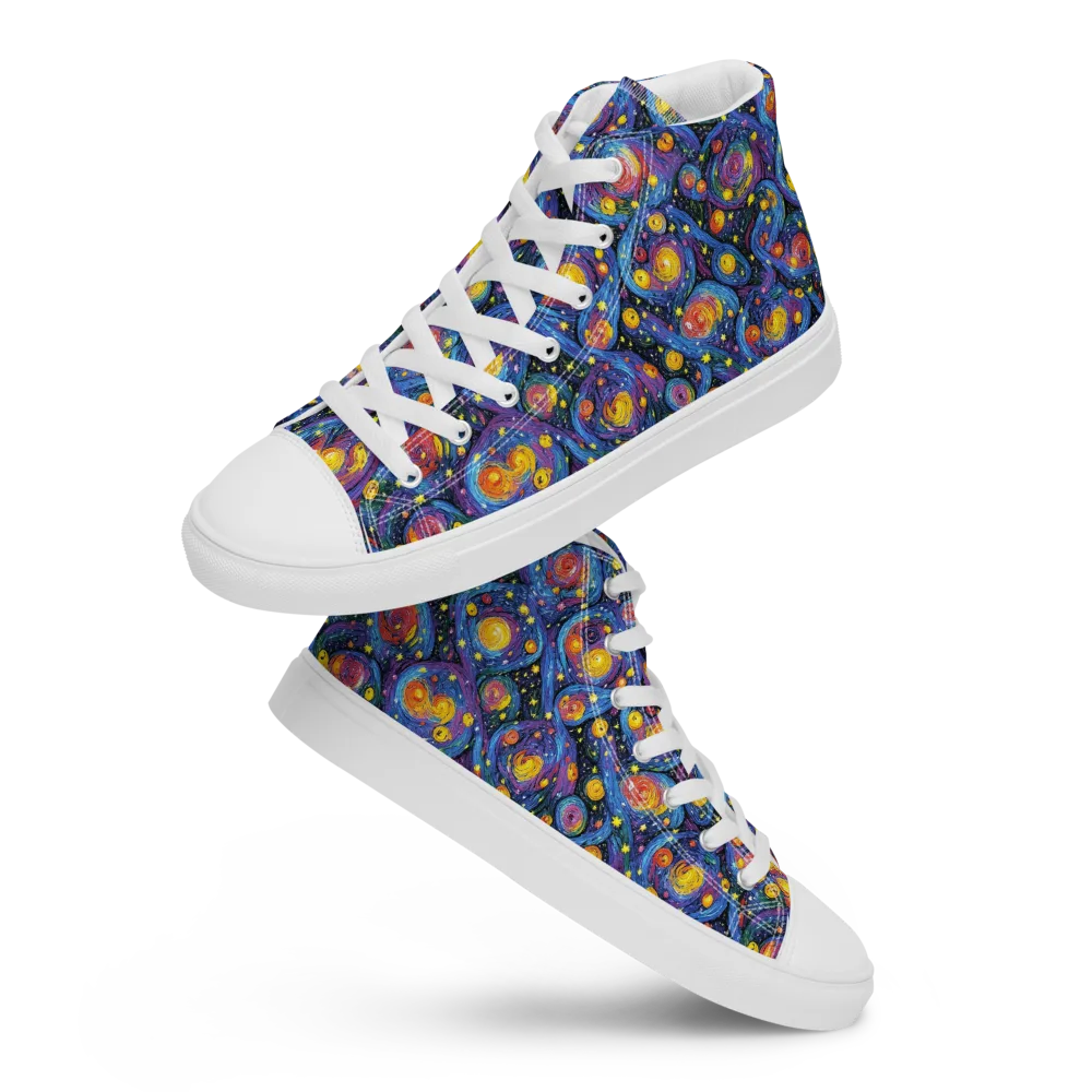 Galactic Reverie on Women's High Top Canvas Shoes — Front
