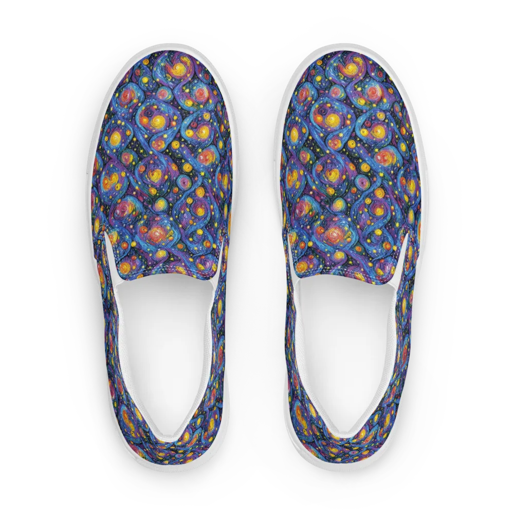 Galactic Reverie on Men's Slip-On Canvas Shoes — Front