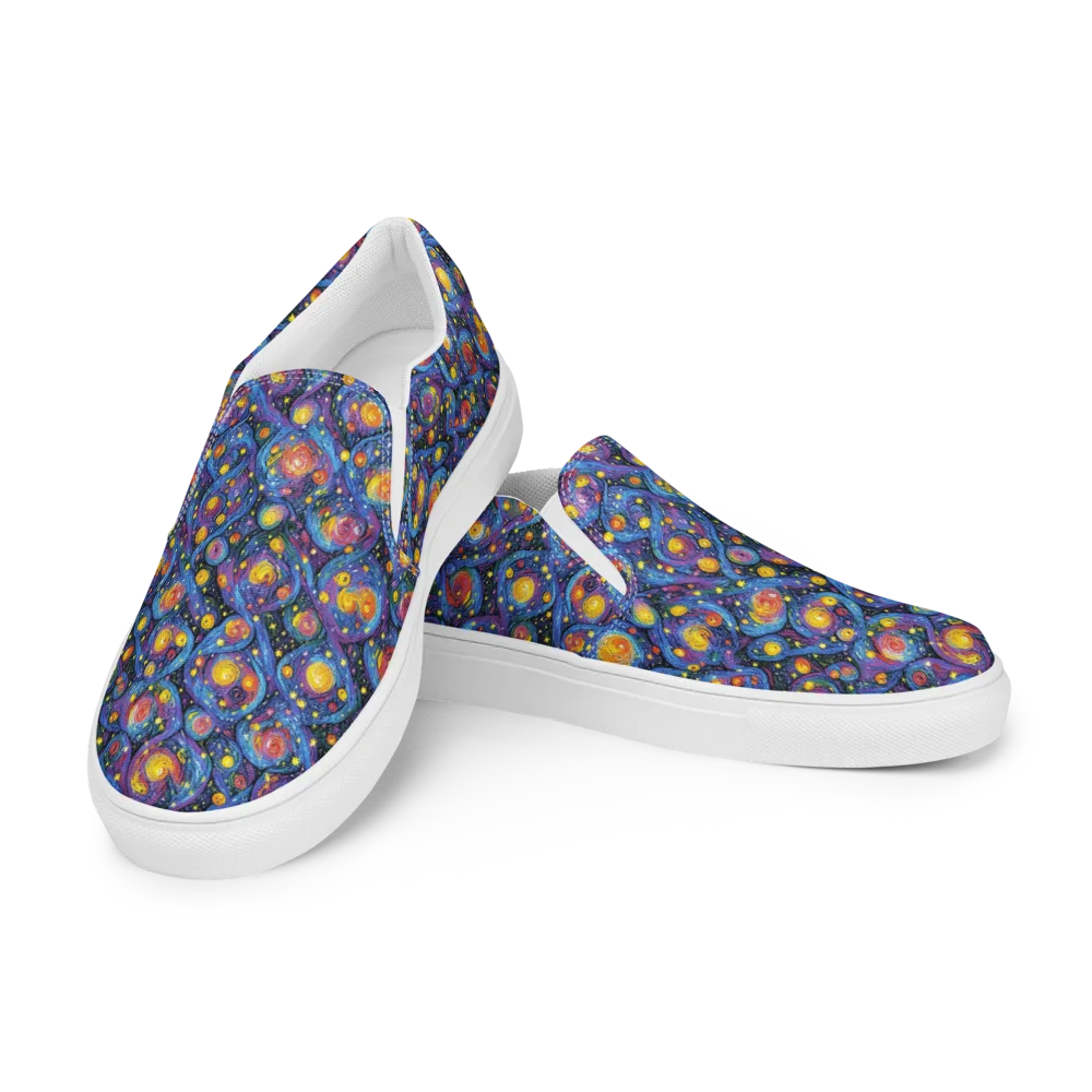 Galactic Reverie on Men's Slip-On Canvas Shoes — Left Front