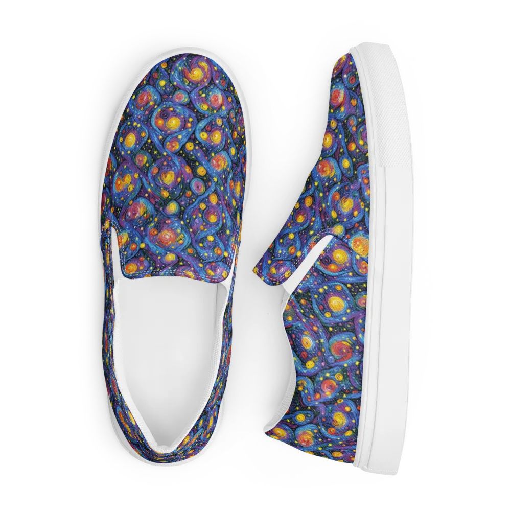 Galactic Reverie on Men's Slip-On Canvas Shoes — Front