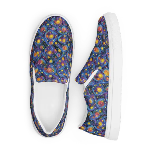 Galactic Reverie on a Men's Slip-On Canvas Shoes