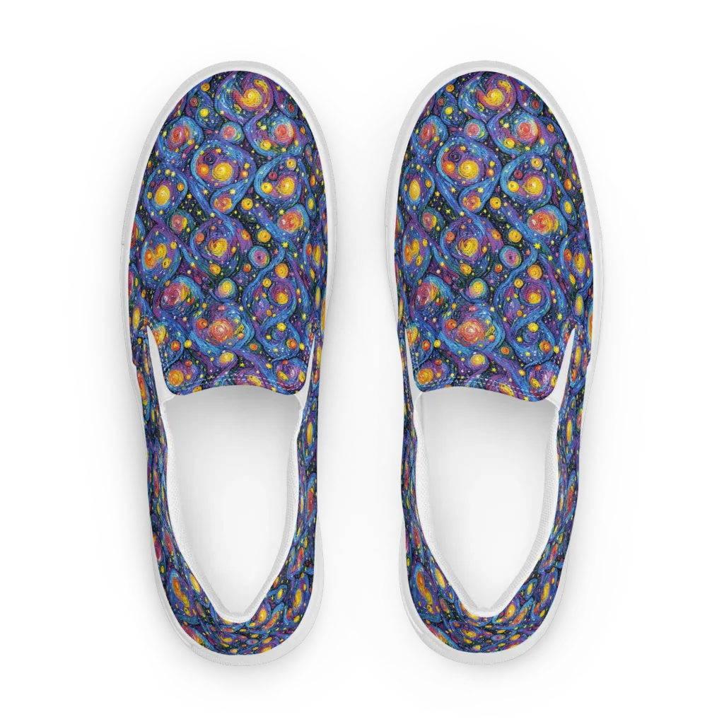 Galactic Reverie on Women's Slip-On Canvas Shoes — Front