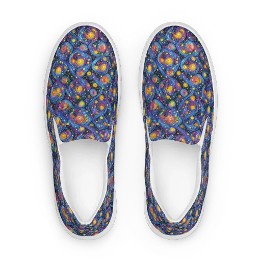 Galactic Reverie on a Women's Slip-On Canvas Shoes