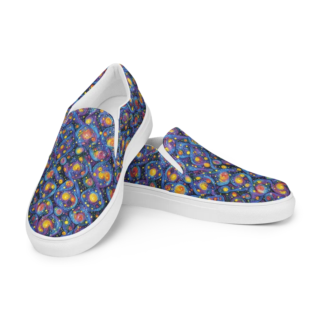 Galactic Reverie on Women's Slip-On Canvas Shoes — Left Front