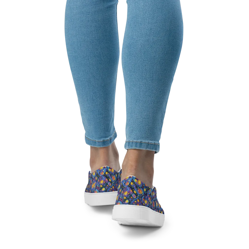 Galactic Reverie on Women's Slip-On Canvas Shoes — Back