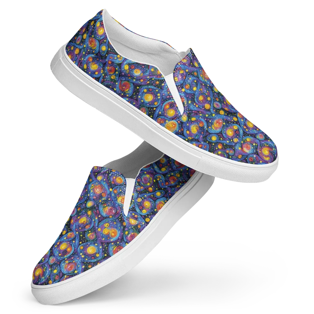 Galactic Reverie on Women's Slip-On Canvas Shoes — Front