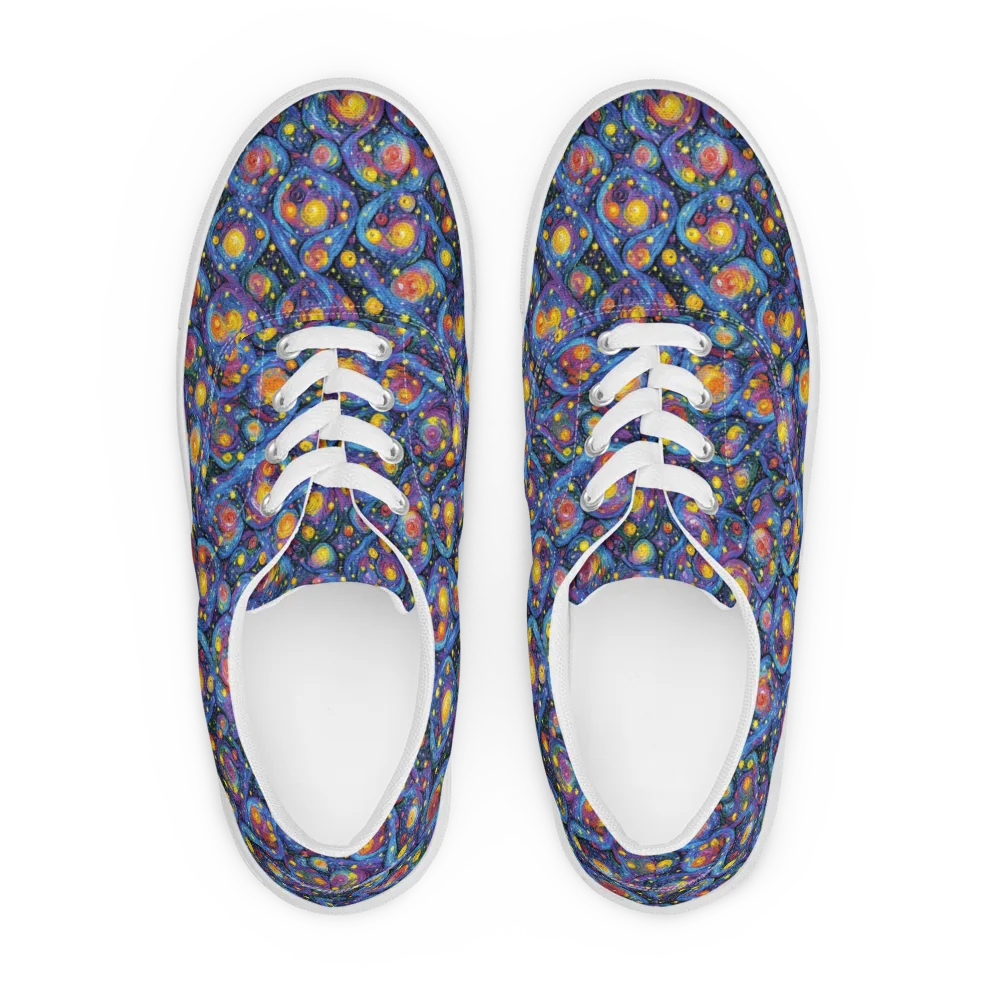 Galactic Reverie on Men's Lace-Up Canvas Shoes — Front