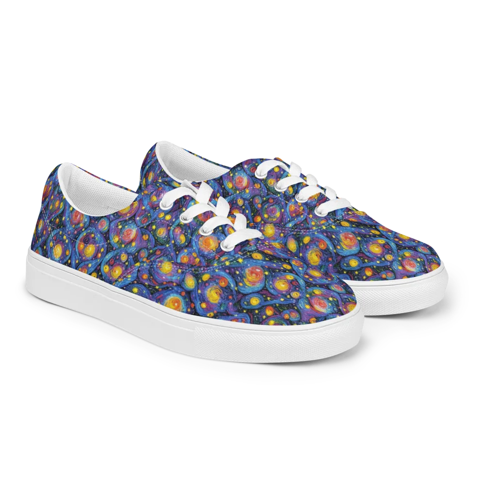 Galactic Reverie on Men's Lace-Up Canvas Shoes — Right Front