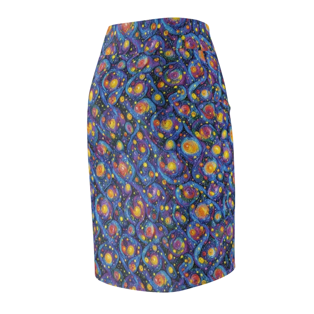 Galactic Reverie on Pencil Skirt — Back Side