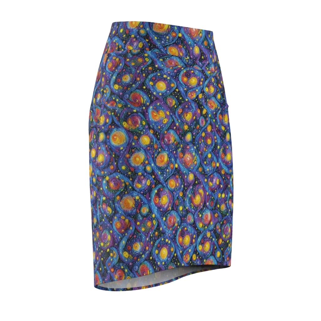 Galactic Reverie on Pencil Skirt — Front Side