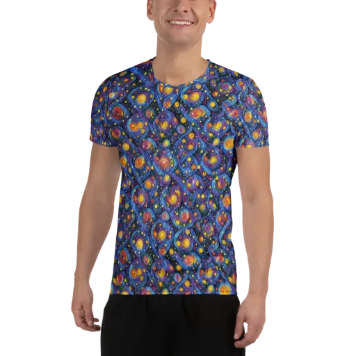 Galactic Reverie on a Men's Athletic T-Shirt