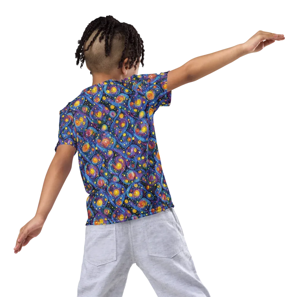 Galactic Reverie on Kids Crew Neck T-Shirt — Back