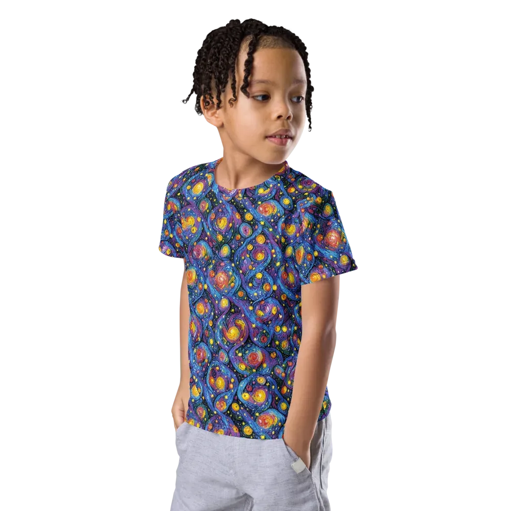 Galactic Reverie on Kids Crew Neck T-Shirt — Left Front