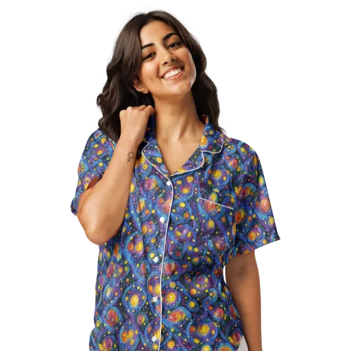 Galactic Reverie on a Women's Short Sleeve Pajama Top