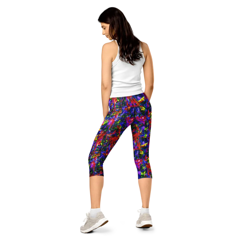Fractured Rainbow on Capri Leggings — Back