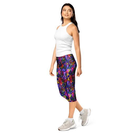 Fractured Rainbow on a Capri Leggings