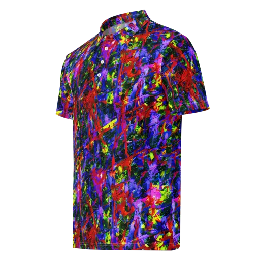 Fractured Rainbow on a Men's Slim Fit Polo Shirt