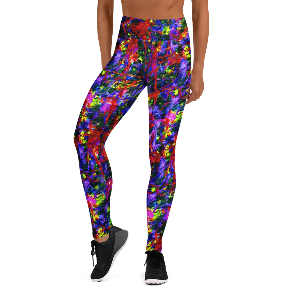 Fractured Rainbow on Yoga Leggings — Front