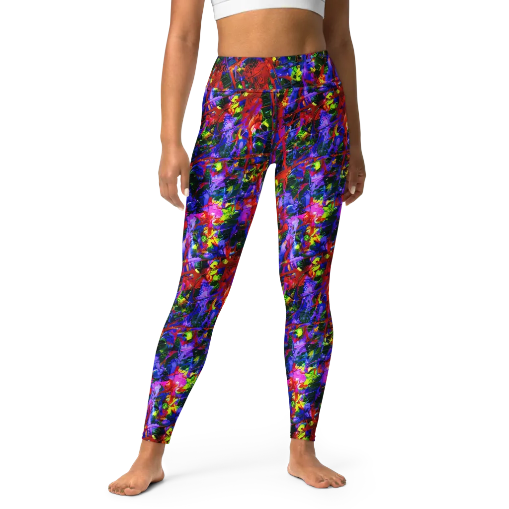 Fractured Rainbow on Yoga Leggings — Front