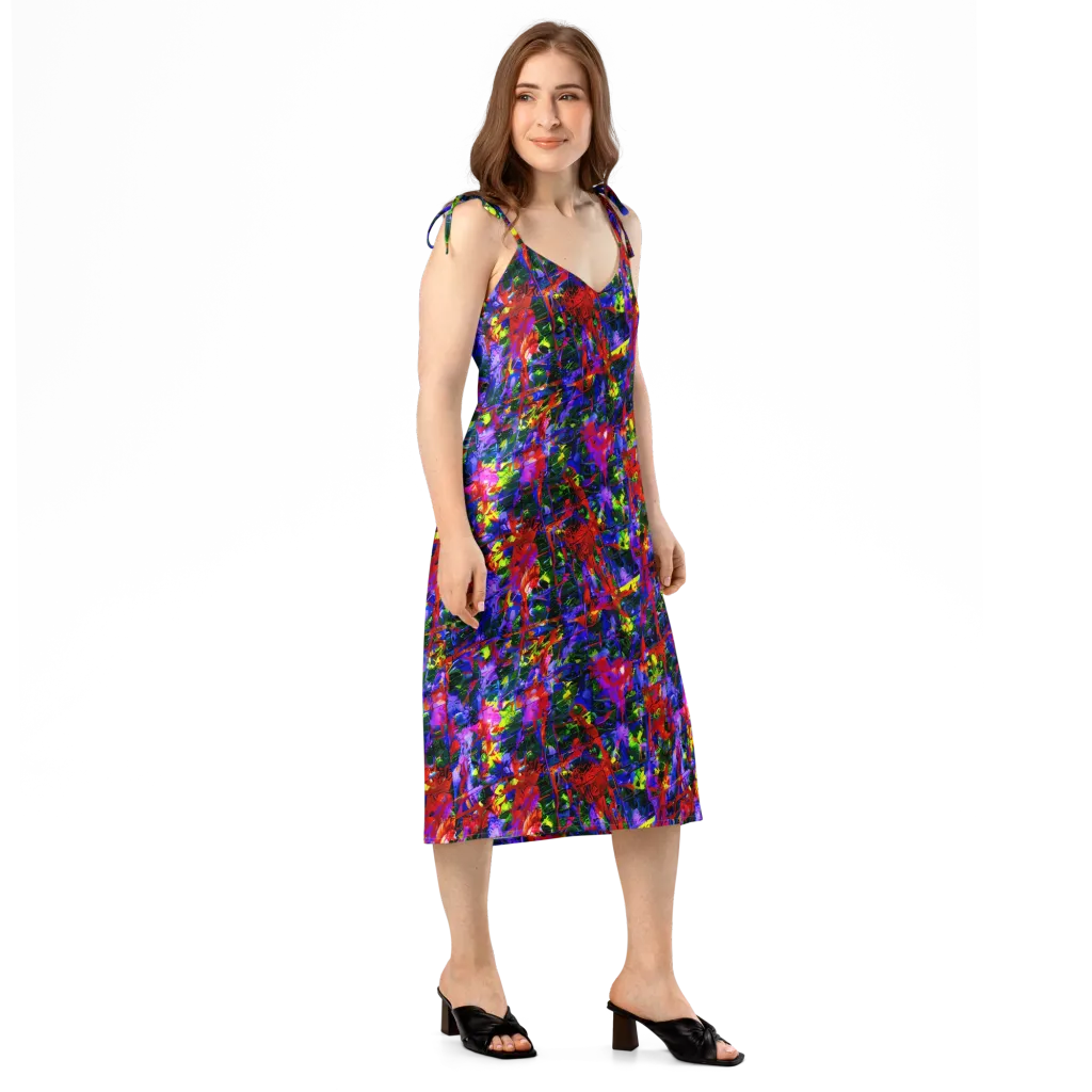 Fractured Rainbow on Slip Dress — Right Front