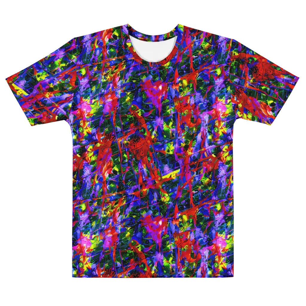 Fractured Rainbow on Men's Cotton Crew Neck T-Shirt — Front