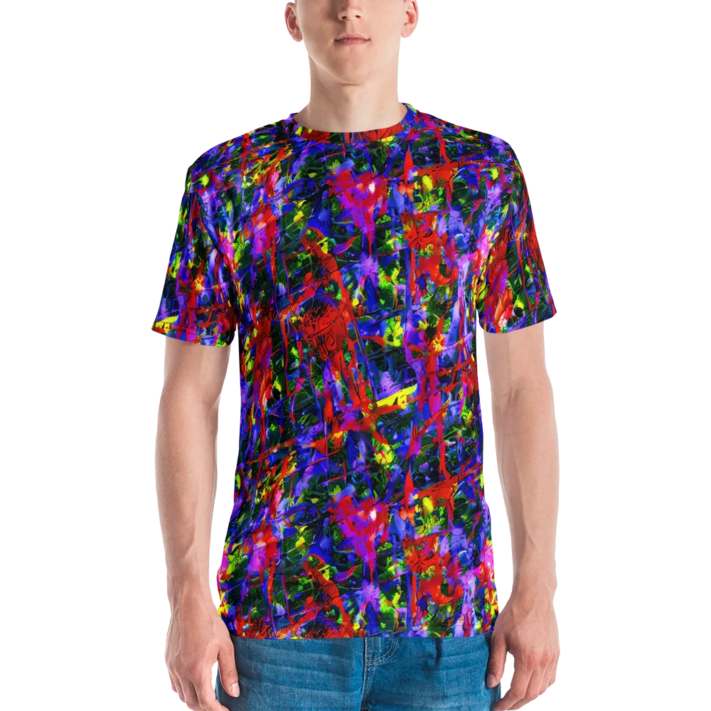 Fractured Rainbow on Men's Crew Neck T-Shirt — Front