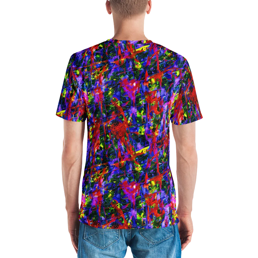 Fractured Rainbow on Men's Crew Neck T-Shirt — Back